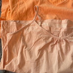 Set of two orange shirts. One camisole and one short sleeve tee. Size 24/26 + 3X